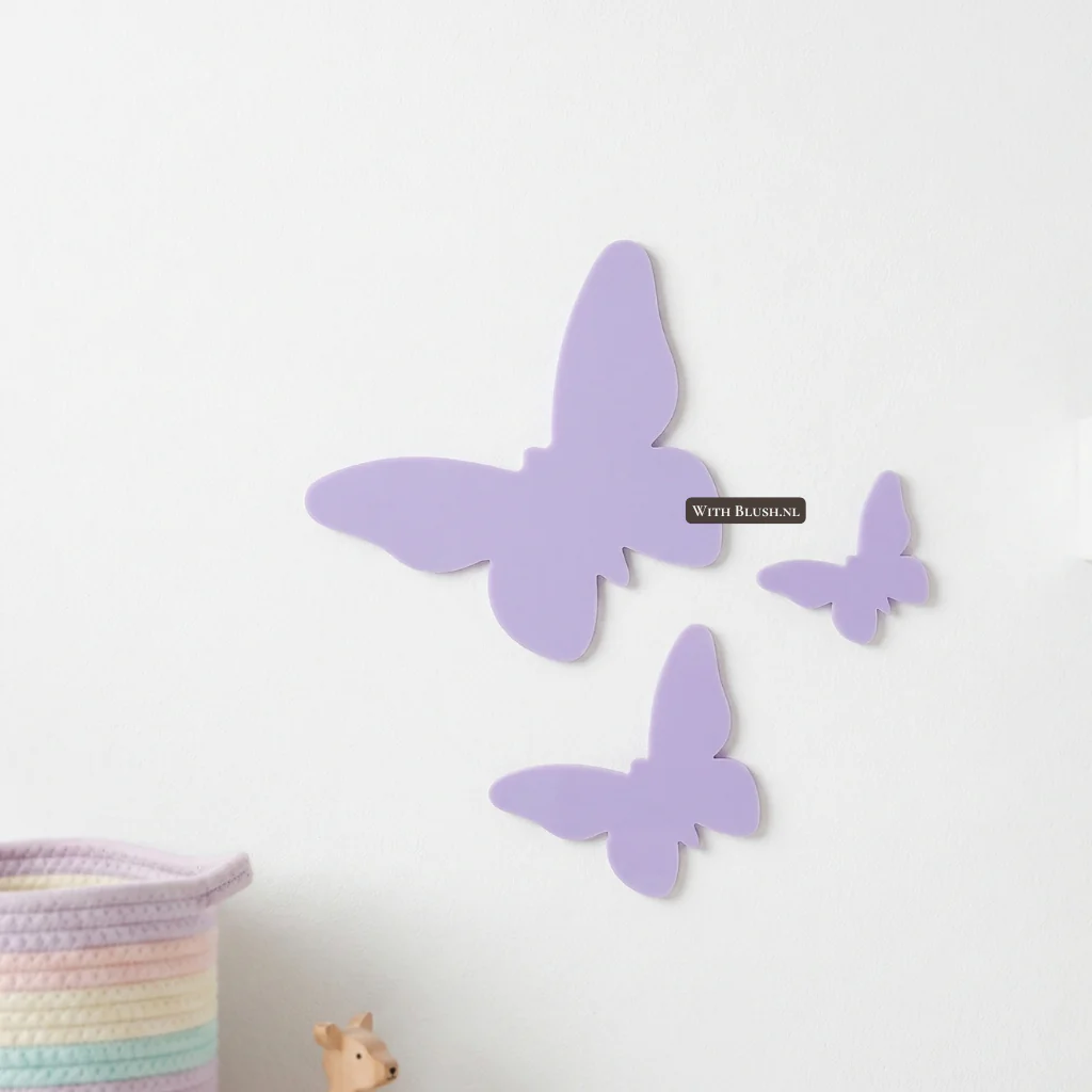 Wanddecoratie Set Vlinders – Plexiglas of Hout - Image 3